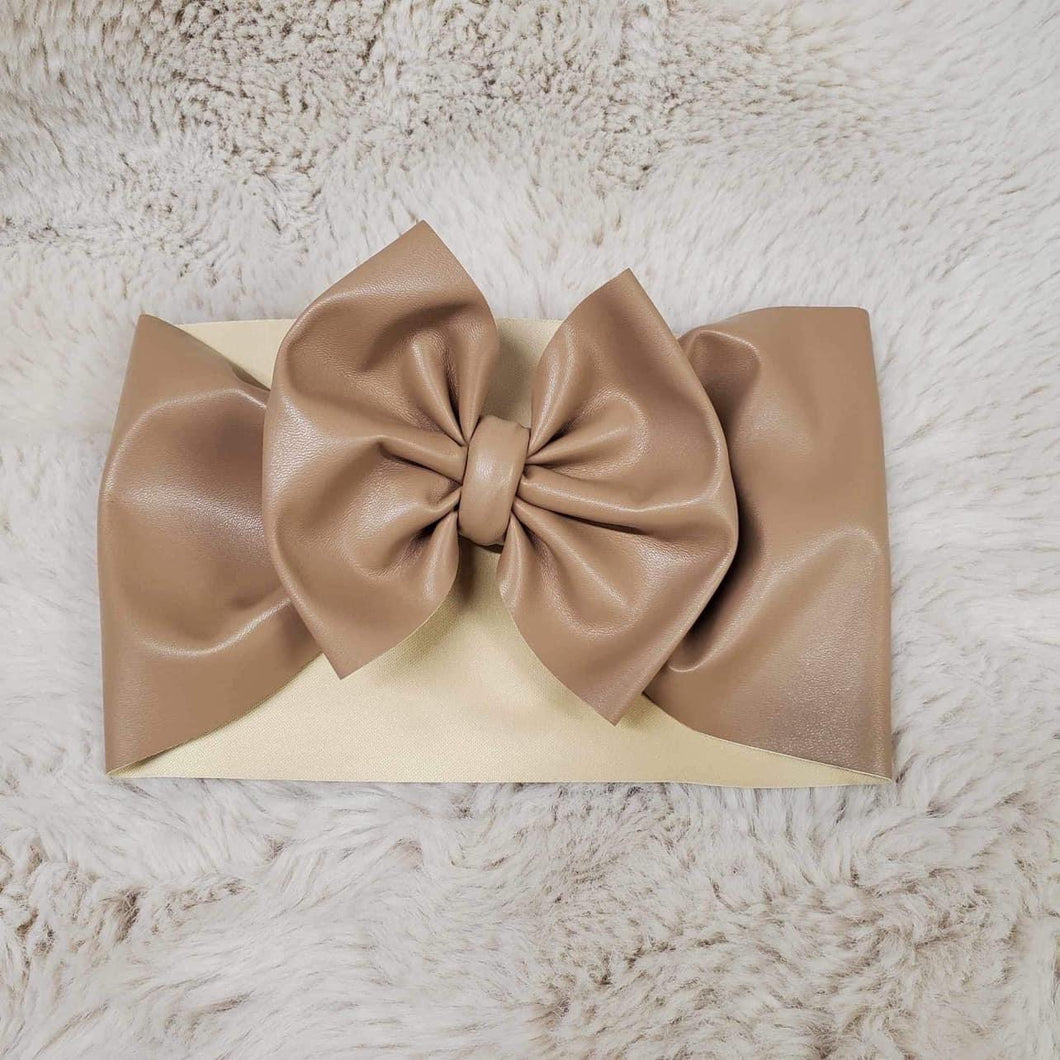 Taupe Pleather Headwrap