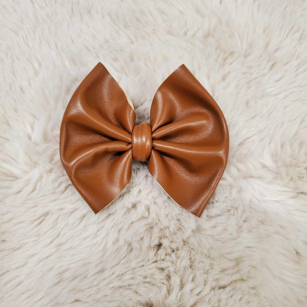 Camel Pleather Bow