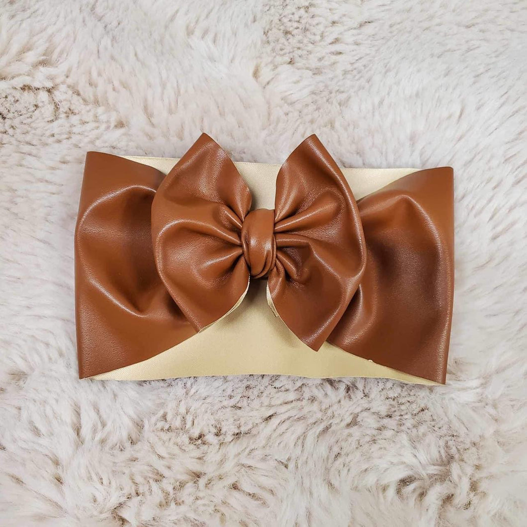 Camel Pleather Headwrap