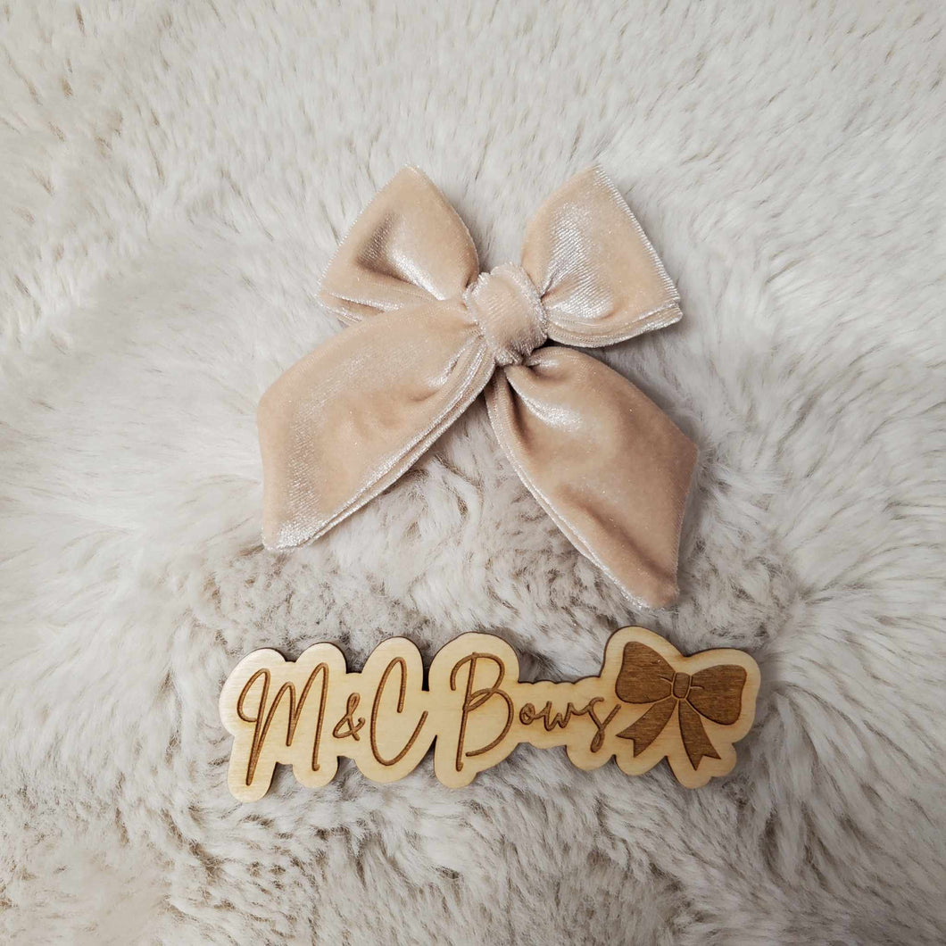 Champagne Velvet Sailor Bow